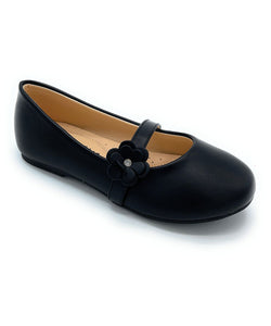 Black Flower-Accent Ballet Flat - Girls