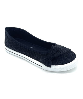 Black & White Adore Bow Slip-On Sneaker - Girls
