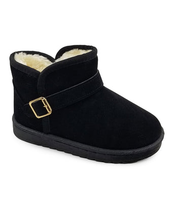 Black Buckle-Accent Ankle Boot - Girls