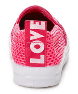 Fuchsia 'Love' Star Slip-On Sneaker - Girls