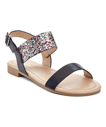 Black Glitter Sandal - Girls