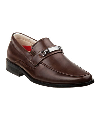 Brown Buckle-Strap Loafer - Boys