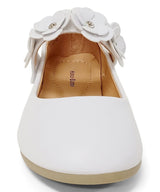 White Floral Mary Jane - Girls