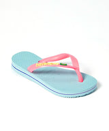 Blue Water & Pink Slim Brazil Flip-Flop - Kids